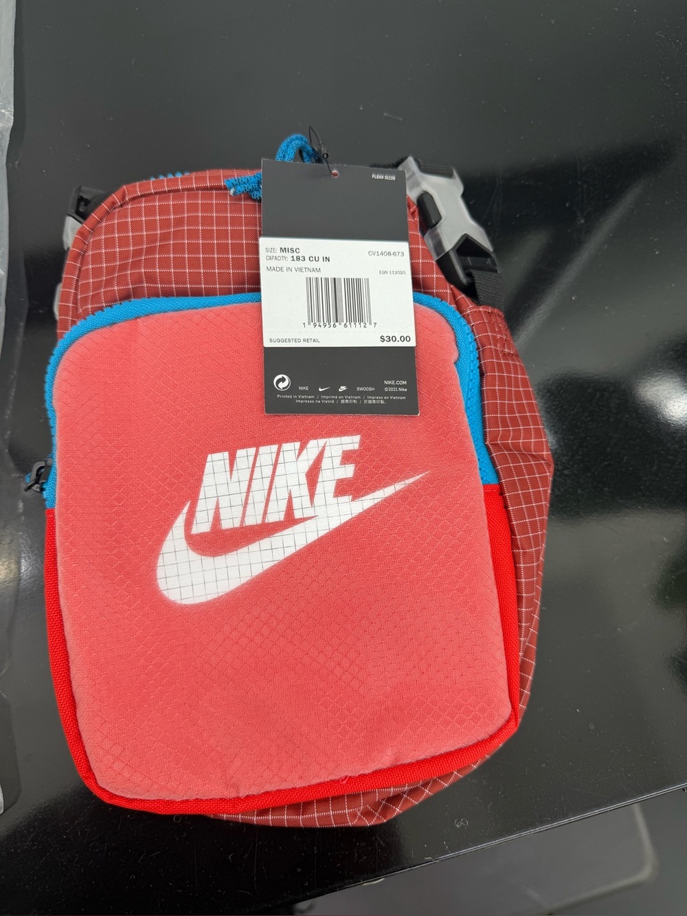Nike Red and Blue Small Crossbody Belt Bag